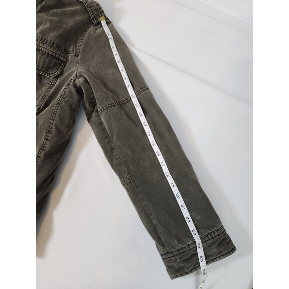 Levis Mens M Washed Cotton Military Jacket Olive Green Sherpa Lined Full Zip - Picture 8 of 14